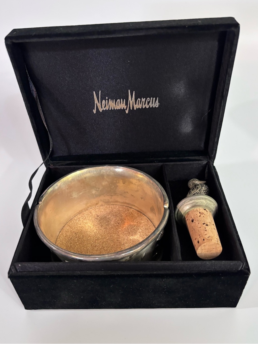Vintage Duck Design Neiman Marcus Wine Holder & Decorative Cork Stopper Set #2